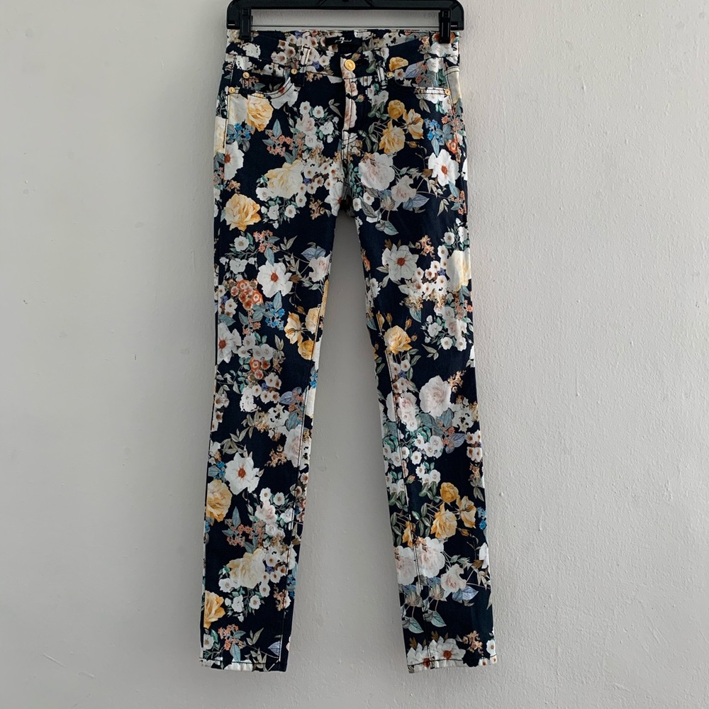 7 for All Mankind Floral Skinny Jeans